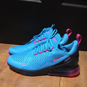 Nike Air Max 270 Bright Blue with Pink Accents
